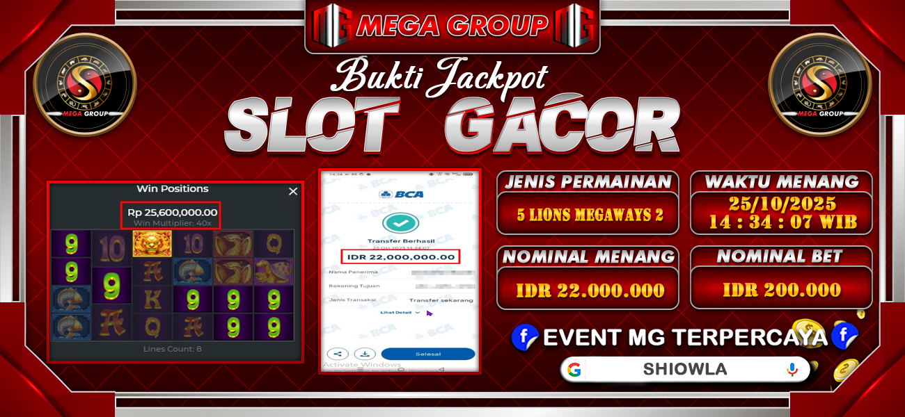 Bukti JP situs Shiowla hari Sabtu, 25 Oktober 2025