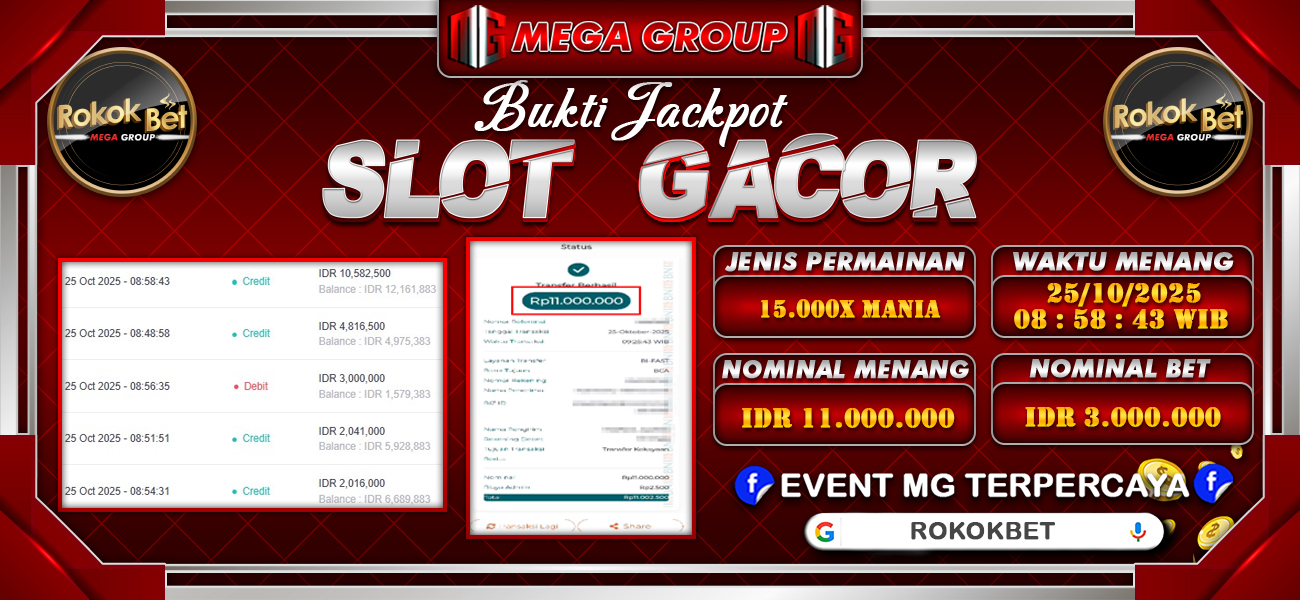 Bukti JP situs Rokokbet hari Sabtu, 25 Oktober 2025