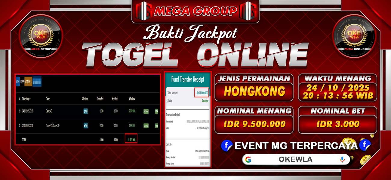 Bukti JP situs Okewla hari Jumat, 24 Oktober 2025
