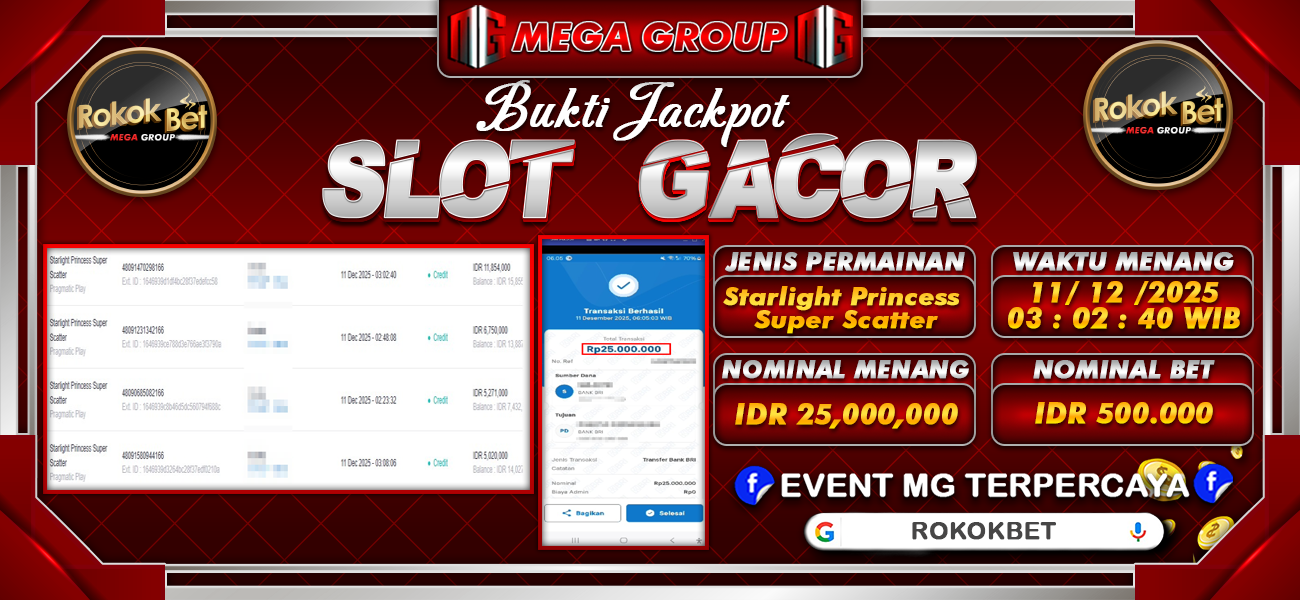 Bukti JP situs Rokokbet hari Kamis, 11 Desember 2025