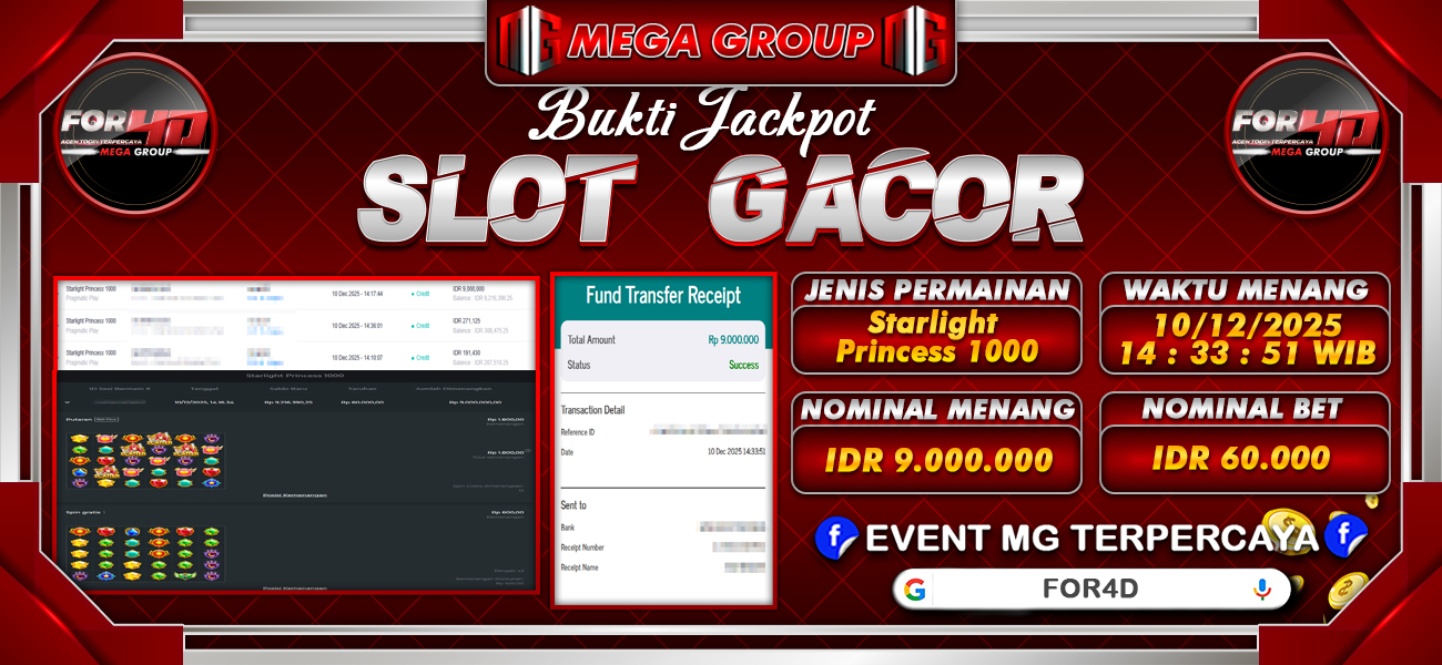 Bukti JP situs For4D hari Rabu, 10 Desember 2025