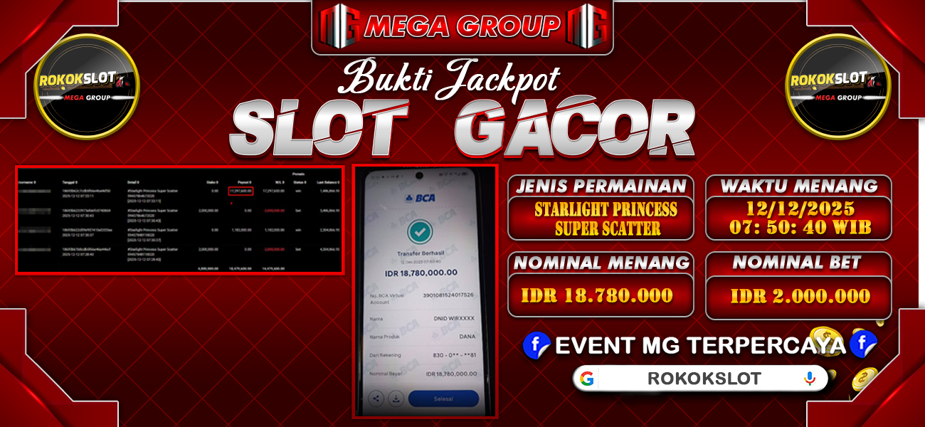 Bukti JP situs Rokokslot hari Jumat, 12 Desember 2025