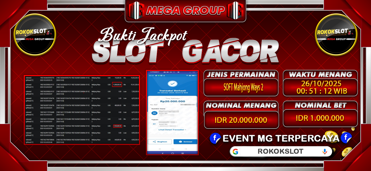 Bukti JP situs Okewla hari Sabtu, 25 Oktober 2025