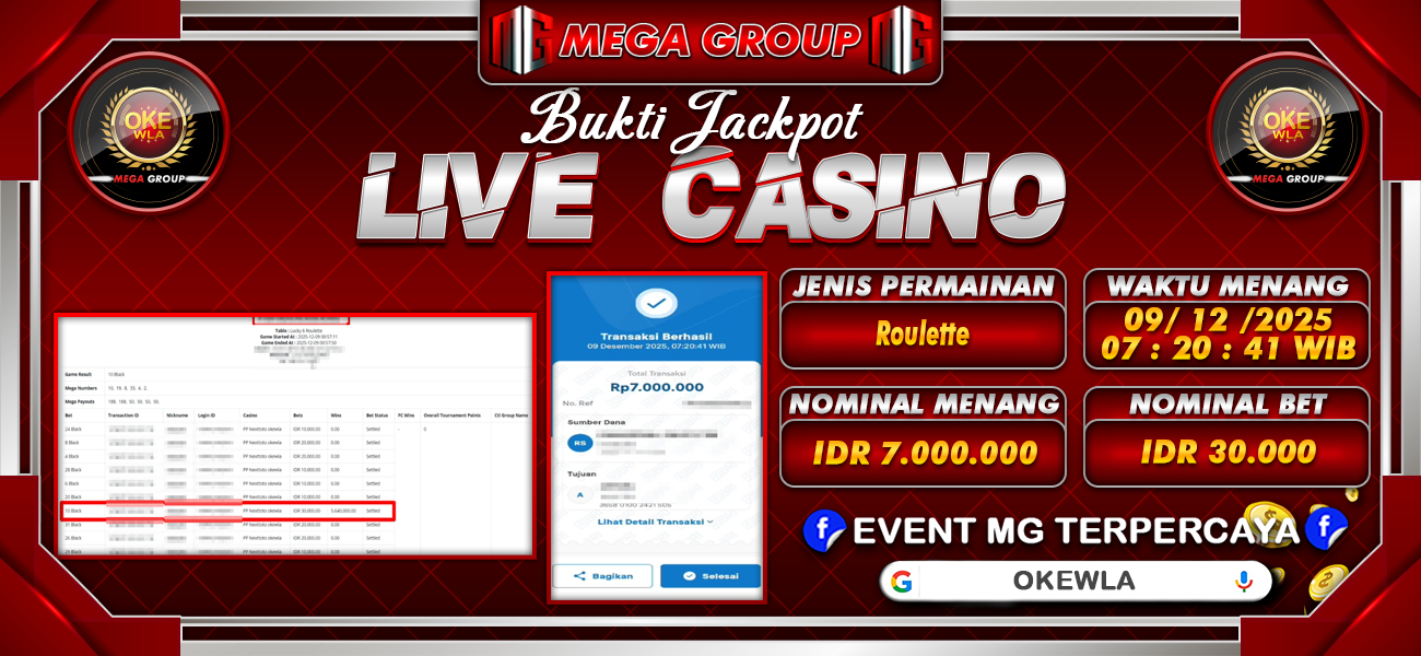 Bukti JP situs Okewla hari Selasa, 09 Desember 2025