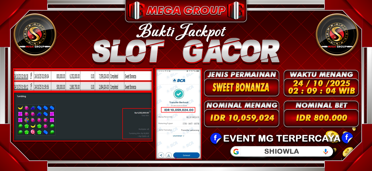 Bukti JP situs Shiowla hari Jumat, 24 Oktober 2025