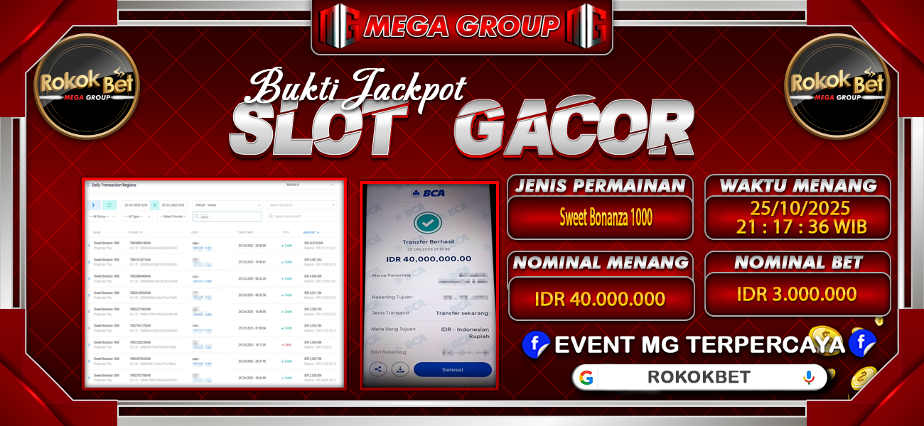 Bukti JP situs Rokokbet hari Sabtu, 25 Oktober 2025