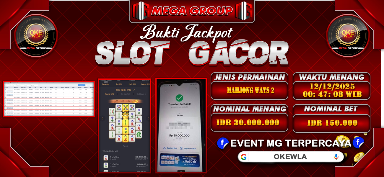 Bukti JP situs Okewla hari Jumat, 12 Desember 2025