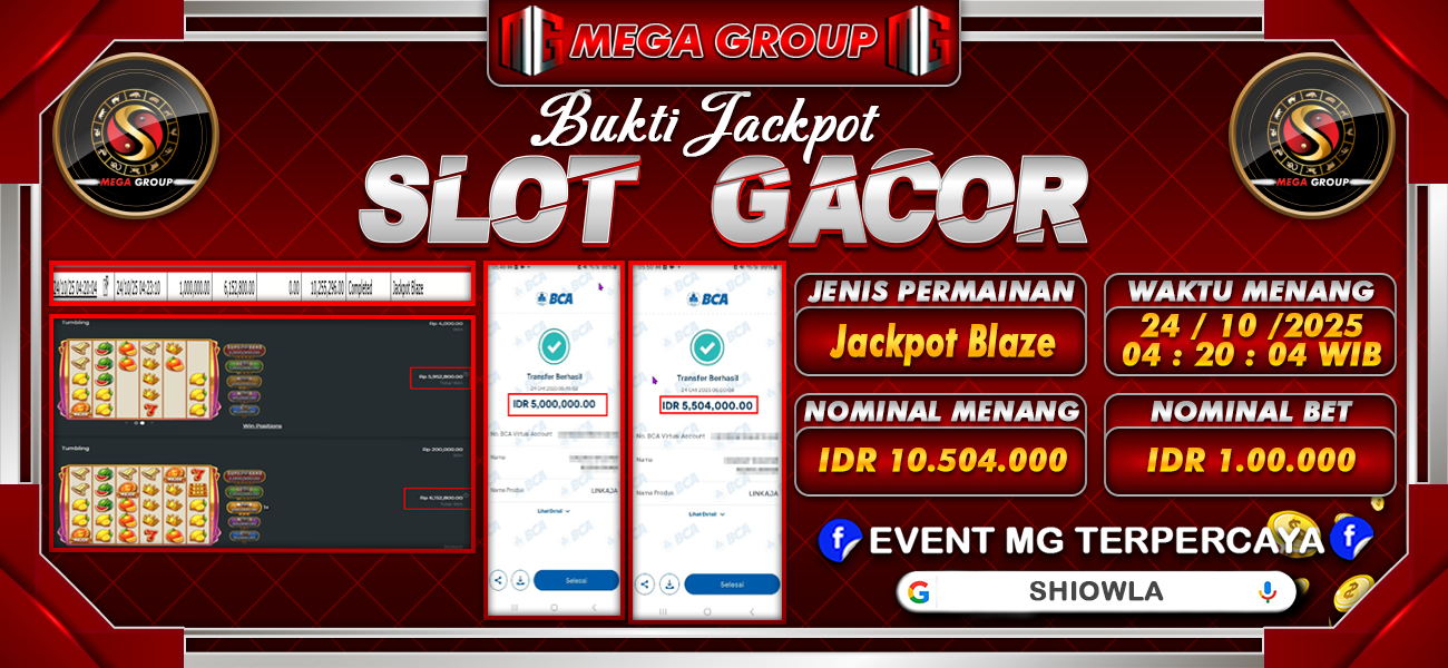Bukti JP situs Shiowla hari Jumat, 24 Oktober 2025