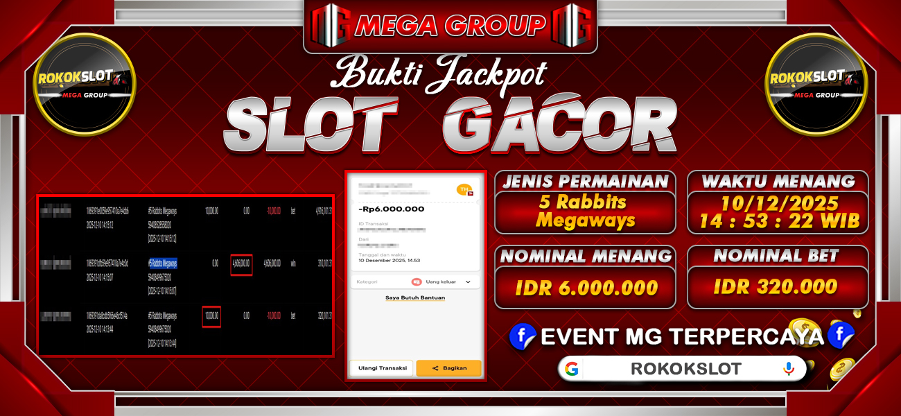 Bukti JP situs Rokokslot hari Rabu, 10 Desember 2025