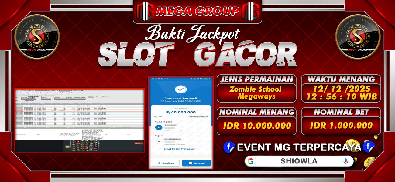 Bukti JP situs Shiowla hari Jumat, 12 Desember 2025