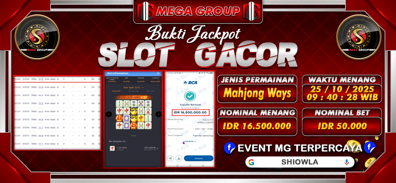 Bukti JP situs Shiowla hari Sabtu, 25 Oktober 2025